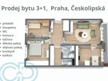Prodej bytu 3+1, Praha - Střížkov, Českolipská, 61 m2