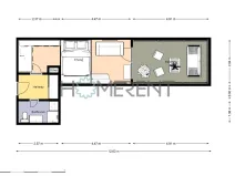 Pronájem bytu 1+kk, Praha - Letňany, Malkovského, 28 m2