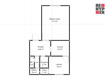 Pronájem bytu 2+1, Kutná Hora - Hlouška, Nerudova, 48 m2