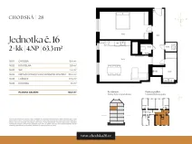 Pronájem bytu 2+kk, Praha - Vinohrady, Chodská, 64 m2