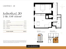 Prodej bytu 2+kk, Praha - Vinohrady, Chodská, 64 m2