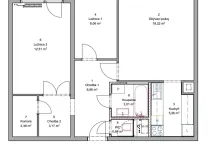 Pronájem bytu 3+kk, Praha - Chodov, Brandlova, 60 m2