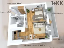 Prodej bytu 1+kk, Praha - Prosek, Lovosická, 34 m2