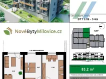 Prodej bytu 3+kk, Milovice, 76 m2