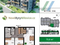 Prodej bytu 3+kk, Milovice, 75 m2