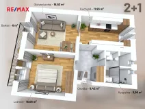 Prodej bytu 2+1, Praha - Modřany, Pod sady, 55 m2