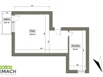 Pronájem bytu 1+kk, Kunovice, Na Bělince, 34 m2