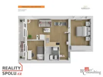 Pronájem bytu 3+kk, Praha - Libeň, Sokolovská, 44 m2