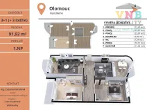 Prodej bytu 3+1, Olomouc, Handkeho, 92 m2
