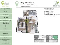 Prodej bytu 2+kk, Skorkov - Otradovice, 49 m2