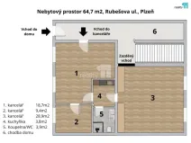 Prodej kanceláře, Plzeň - Východní Předměstí, Rubešova, 65 m2