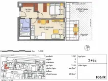 Prodej bytu 1+kk, Praha - Vysočany, Pod Harfou, 43 m2