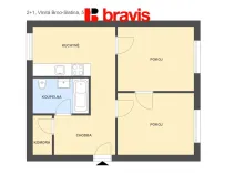 Pronájem bytu 2+1, Brno - Slatina, Vlnitá, 53 m2