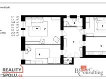 Prodej bytu 2+kk, Praha - Žižkov, Hartigova, 56 m2