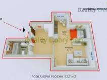 Pronájem bytu 1+kk, Opava, Nerudova, 53 m2