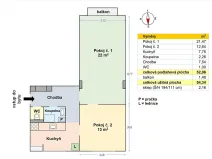 Pronájem bytu 2+kk, Praha - Záběhlice, Jabloňová, 53 m2