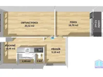 Prodej bytu 2+1, Stříbro, Gagarinova, 61 m2