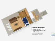 Pronájem bytu 1+kk, Praha - Žižkov, Vlkova, 22 m2