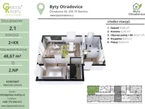 Prodej bytu 2+kk, Skorkov - Otradovice, 49 m2