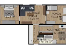 Prodej bytu 3+1, Písek - Pražské Předměstí, Na Stínadlech, 64 m2