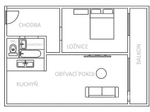Pronájem bytu 2+kk, Bílina, Bezejmenná, 49 m2