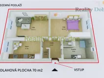 Pronájem bytu 2+1, Opava, Sadová, 70 m2