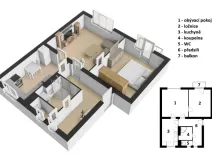 Prodej bytu 2+1, Rudník, 55 m2