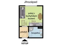 Pronájem bytu 1+kk, Jindřichův Hradec - Jindřichův Hradec II, sídliště U Nádraží, 25 m2