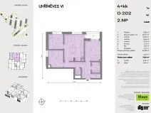 Prodej bytu 4+kk, Praha - Uhříněves, Karla Guta, 74 m2