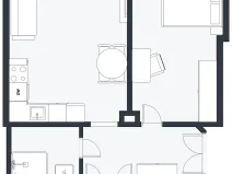 Pronájem bytu 2+kk, Praha - Žižkov, Žerotínova, 47 m2