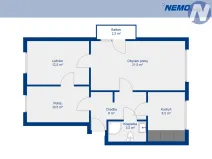 Prodej bytu 3+1, Strunkovice nad Blanicí, Protivecká, 63 m2