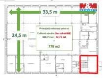 Pronájem skladu, Jirkov, Mostecká, 724 m2