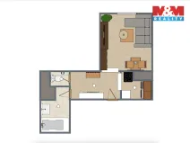 Pronájem bytu 1+kk, Příbram - Příbram VIII, Čechovská, 26 m2