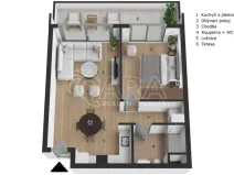 Prodej bytu 2+kk, Argyri Eftalioti,Aradippou,Kypr, 73 m2