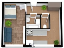 Pronájem bytu 1+1, Kladno, Vitry, 34 m2