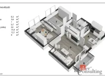 Prodej bytu 3+1, Chlumec nad Cidlinou - Kladruby, 77 m2