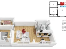 Prodej bytu 3+1, Benešov, Bezručova, 57 m2