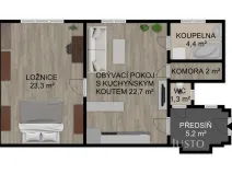 Prodej bytu 2+kk, Písek - Budějovické Předměstí, Kollárova, 59 m2