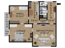Prodej bytu 3+1, Písek - Budějovické Předměstí, Baarova, 80 m2