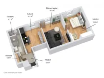 Pronájem bytu 2+1, Rakovník - Rakovník I, Vysoká, 46 m2