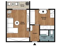 Pronájem bytu 1+1, Bruntál, Horní, 36 m2