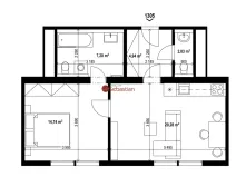 Pronájem bytu 2+kk, Teplice - Trnovany, Antonína Sochora, 49 m2