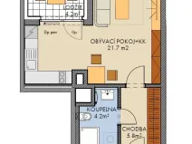Prodej bytu 1+kk, Praha - Ruzyně, Huppnerova, 33 m2