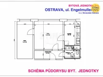 Pronájem bytu 2+1, Ostrava, Engelmüllerova, 44 m2
