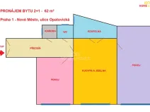Pronájem bytu 2+1, Praha - Nové Město, Opatovická, 62 m2