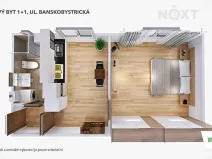 Pronájem bytu 1+1, Šumperk, Banskobystrická, 38 m2