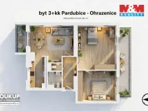 Prodej bytu 3+kk, Pardubice - Ohrazenice, Trnovská, 69 m2