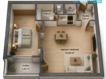Pronájem bytu 2+kk, Králův Dvůr, Na Horizontu, 49 m2