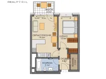 Pronájem bytu 2+kk, Praha, Pod Harfou, 49 m2