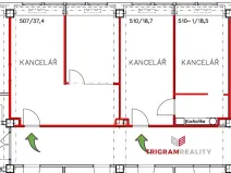 Pronájem kanceláře, Hradec Králové - Slezské Předměstí, Jižní, 18 m2
